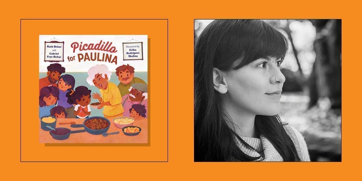 Erika Rodriquez Medina and the cover of Paulina and the Picadillo