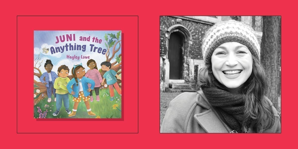 Hayley Lowe and the cover of Juni and the Anything Tree